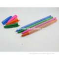 Wholesale blue/yellow/pink/red barrel plastic stick pen, transparent ball pen for promotion